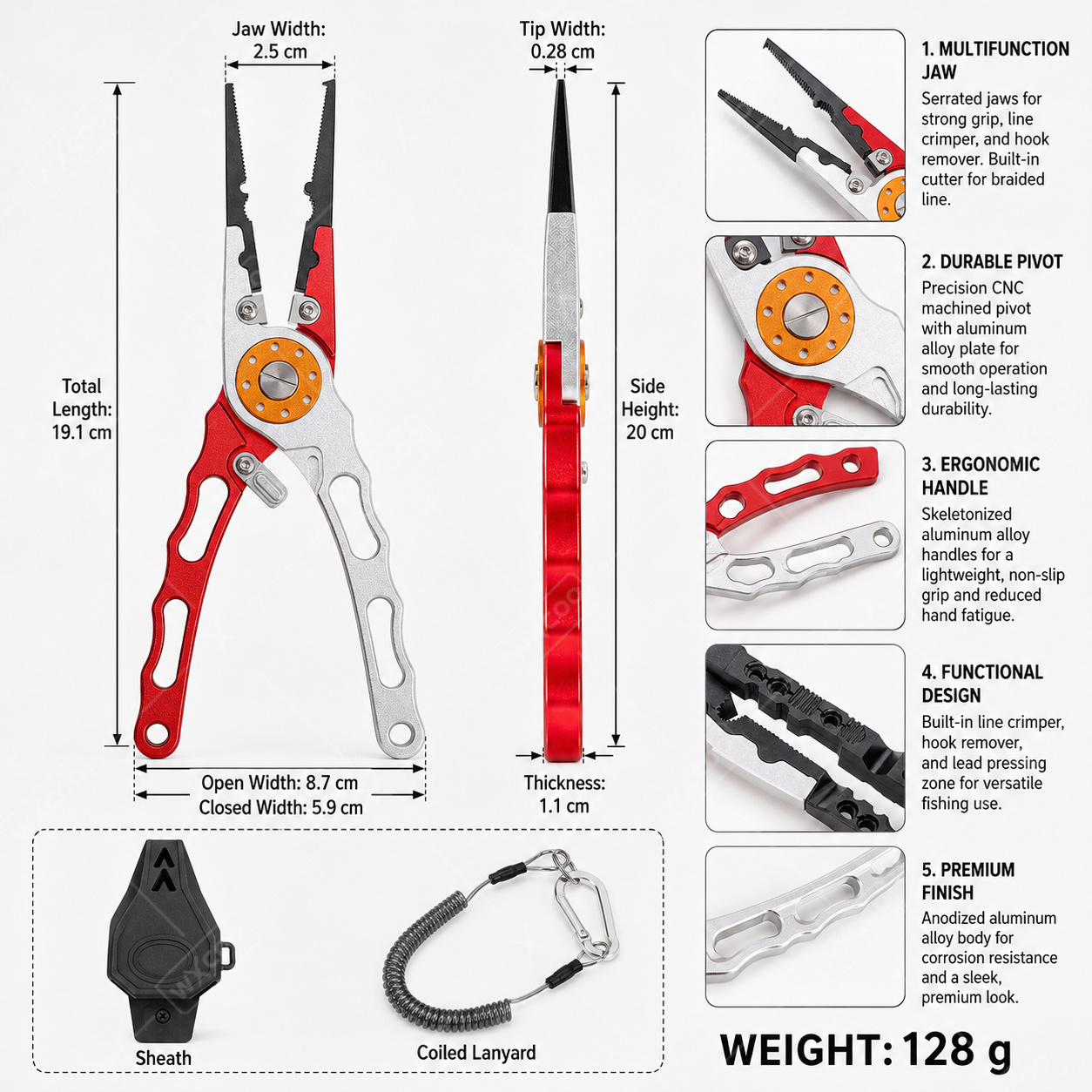 คีมตกปลาอเนกประสงค์ อลูมิเนียม - Fishing Hook Remover บทวิจารณ์และราคา